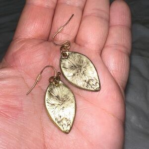 Vintage earrings 1990’s Textured gold leafs